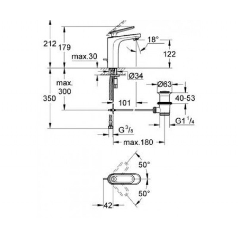 Змішувач для раковини Grohe Veris 23064000