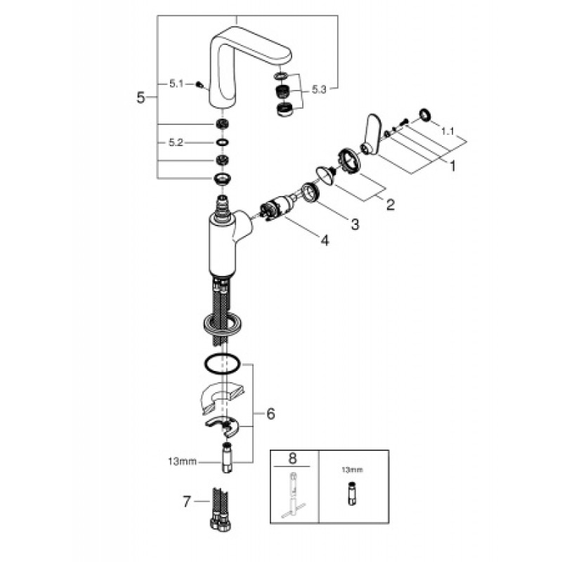 Смеситель для раковины Grohe Veris L 32187000
