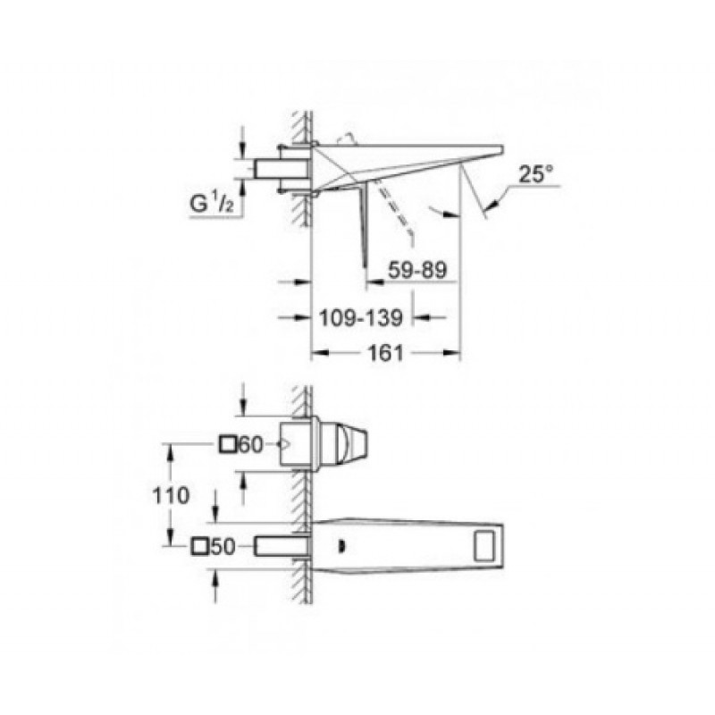 Змішувач для раковини вбудований Grohe Allure Brilliant S (зовнішня частина) 19781000