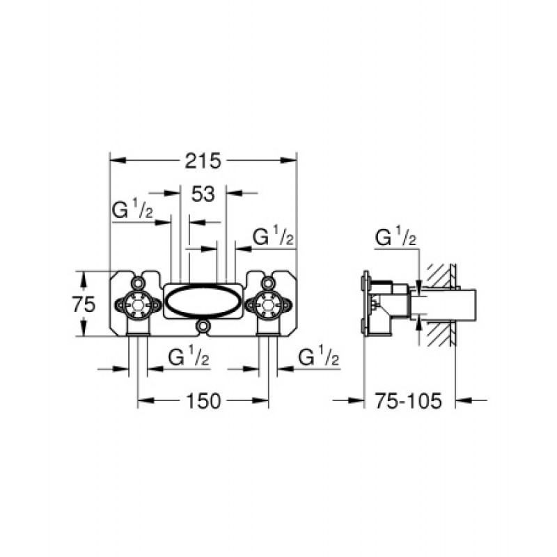 Встраиваемый механизм для скрытого монтажа Grohe Grohtherm SmartControl 26449000
