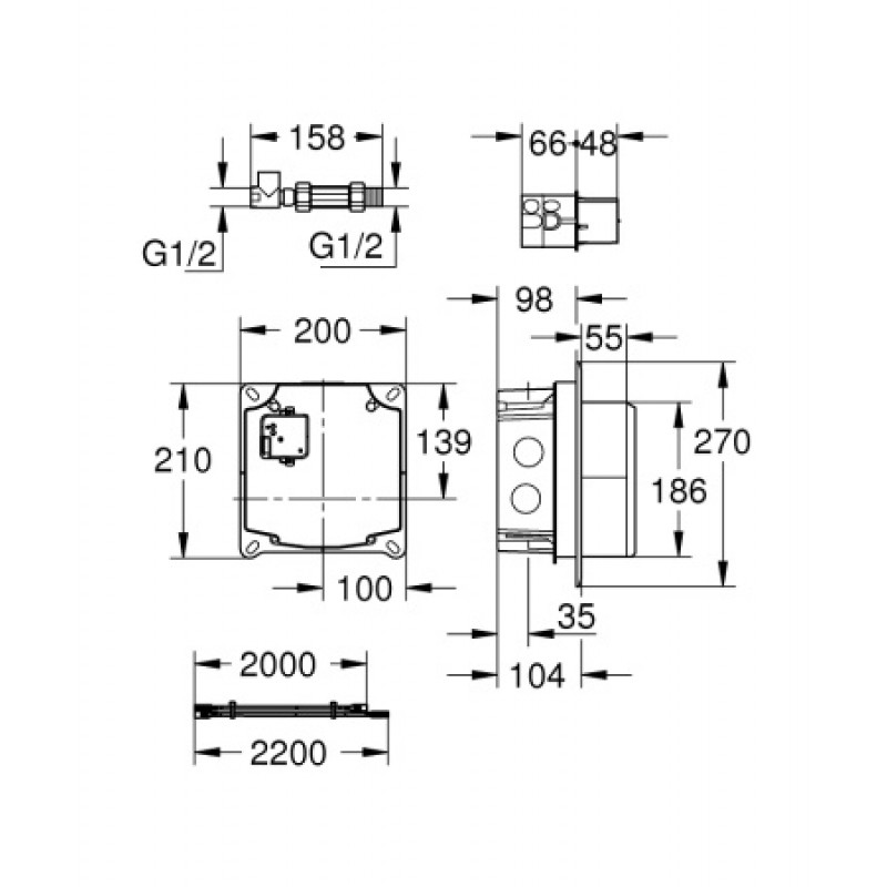Встраиваемый механизм для скрытого монтажа Grohe  36264001