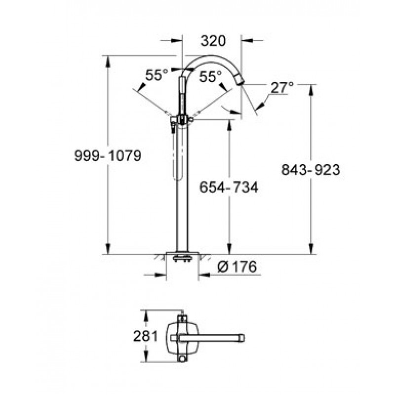 Смеситель для ванны Grohe Grandera 23318IG0