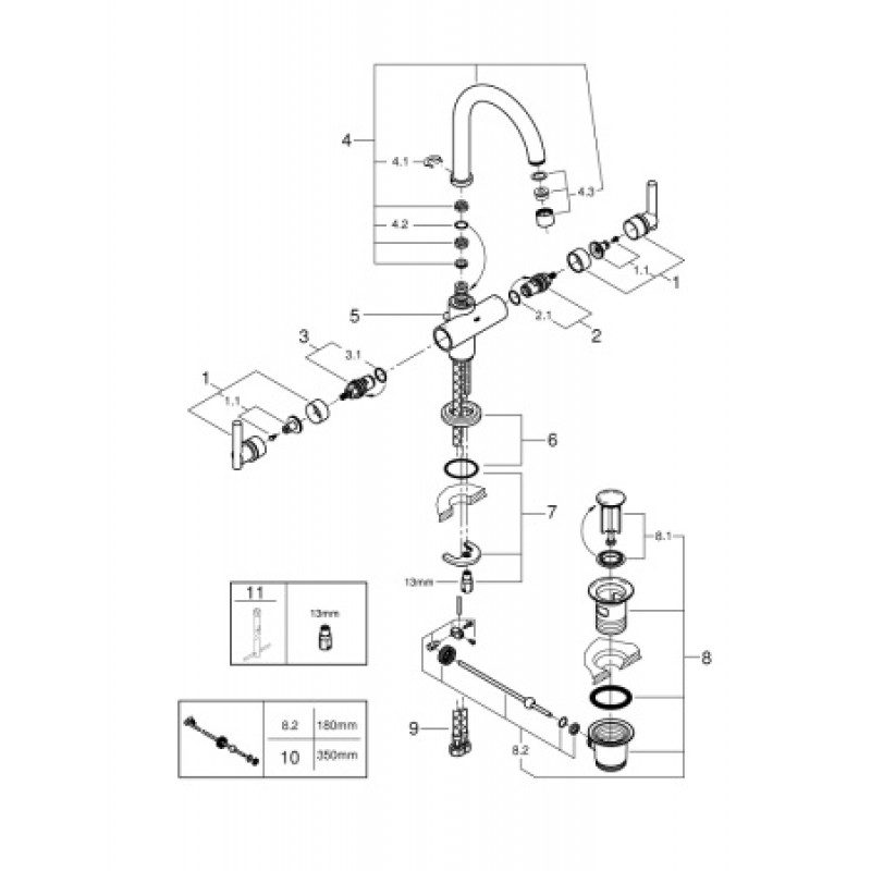 Смеситель для раковины Grohe Atrio L 21022000