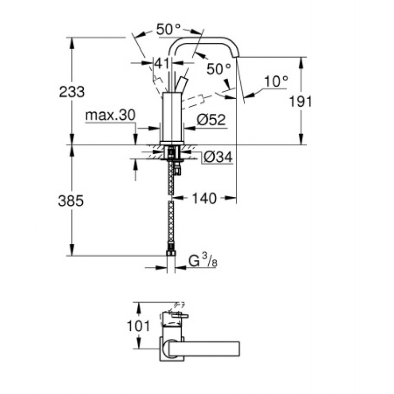 Смеситель для раковины Grohe Allure L 23076000