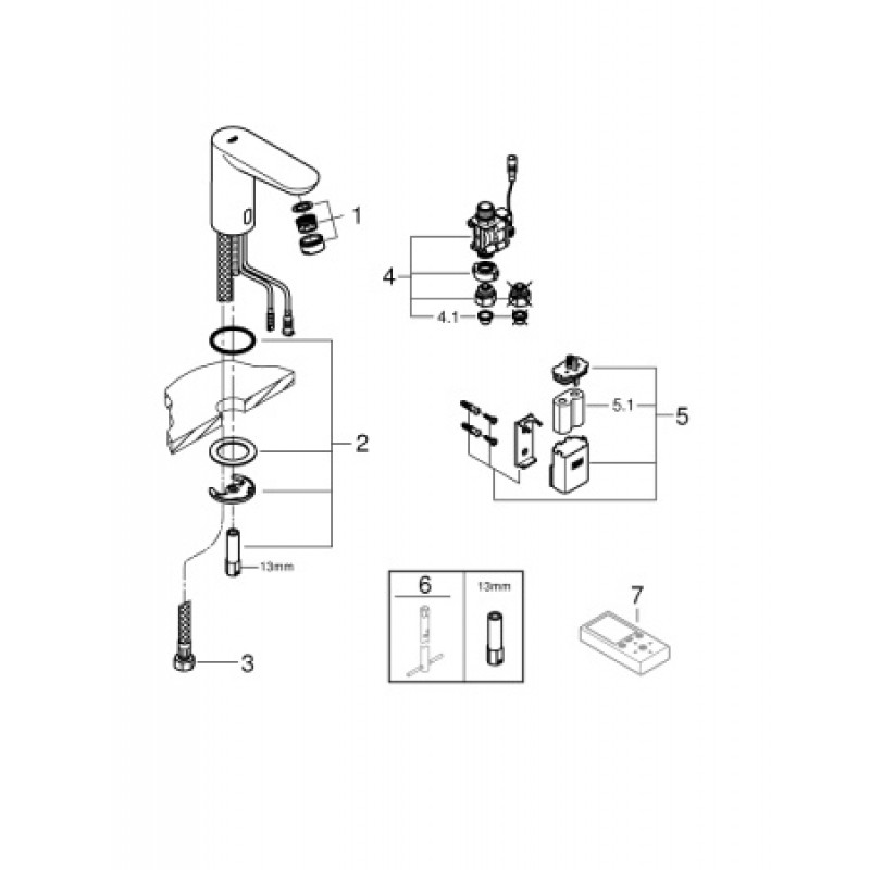 Безконтактний змішувач для раковини Grohe Euroeco Cosmopolitan E 36271000