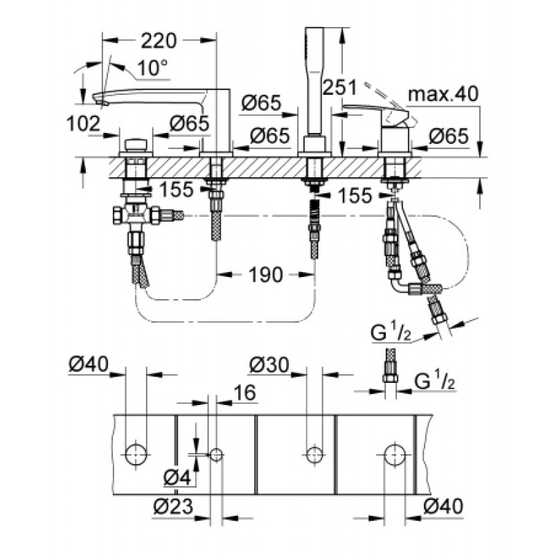 Змішувач для ванни Grohe Eurostyle Cosmopolitan 23048003