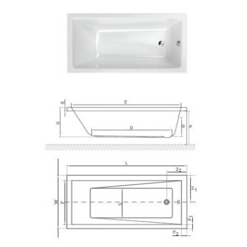 Ванна акриловая Radaway Mirella 1800x800