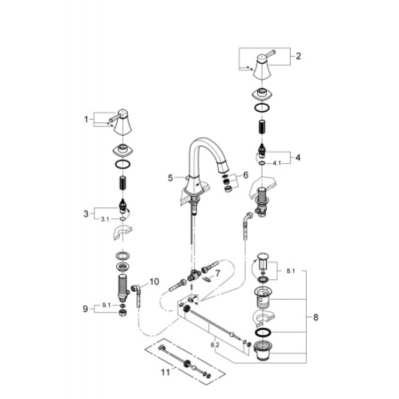 Смеситель для раковины Grohe Grandera 20389000
