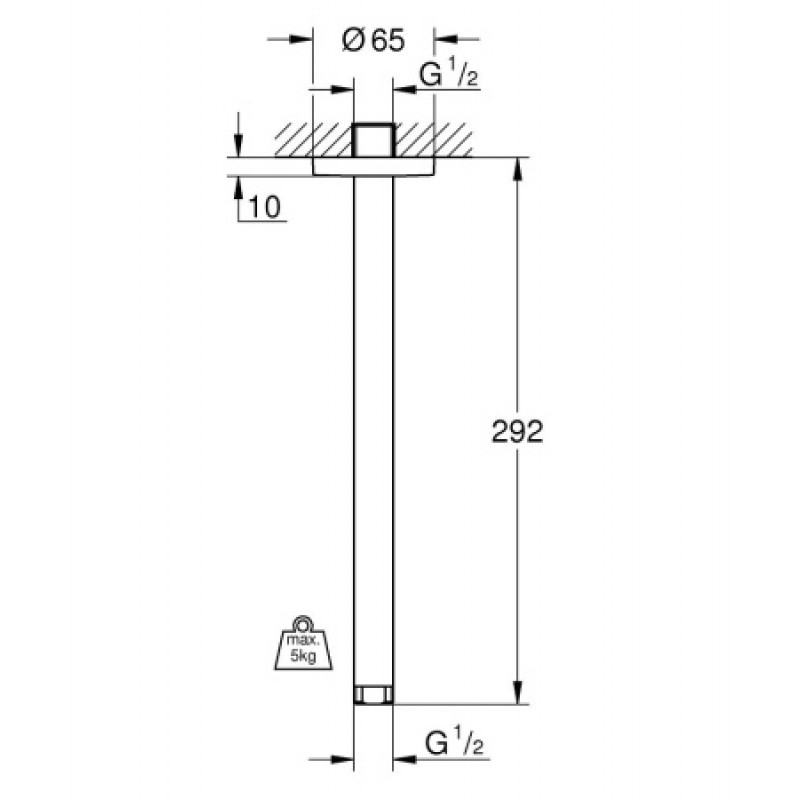 Потолочный кронштейн Grohe Rainshower 292 мм 28497000
