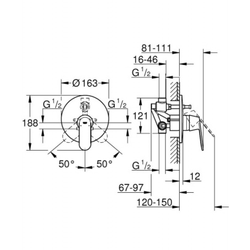 Смеситель скрытого монтажа Grohe Eurosmart Cosmopolitan 32879000