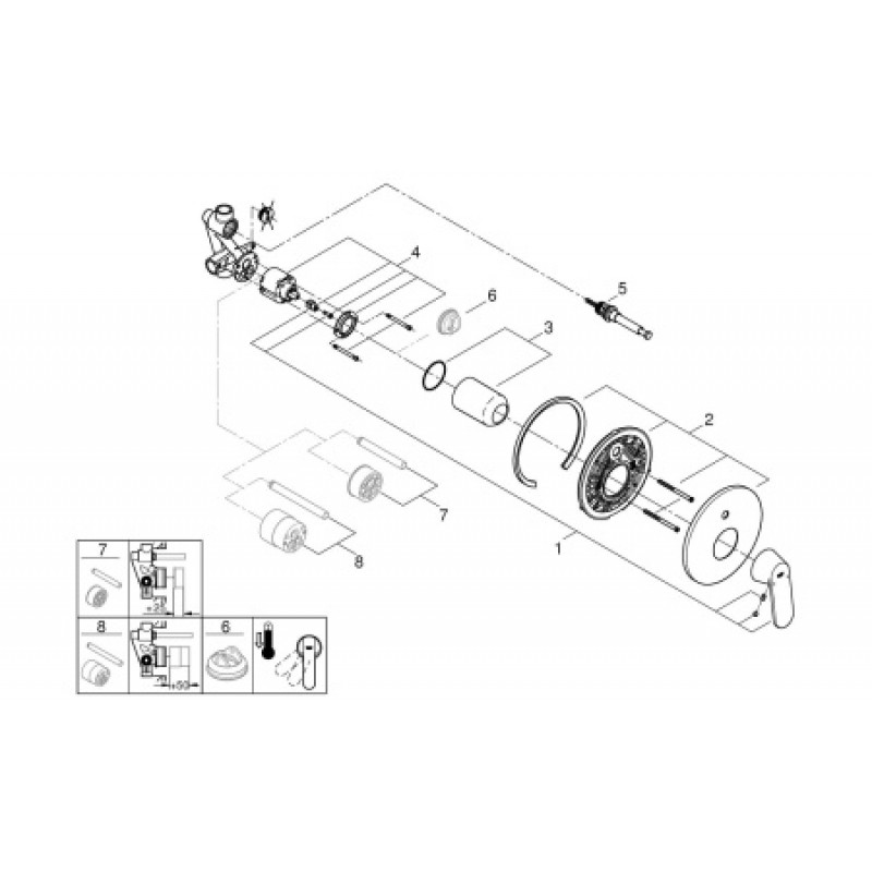Смеситель скрытого монтажа Grohe Eurosmart Cosmopolitan 32879000