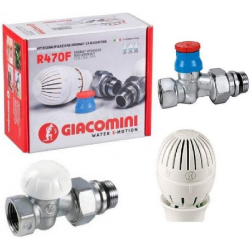 Комплект для радиатора GIACOMINI 1/2 "- прямой R470FX013