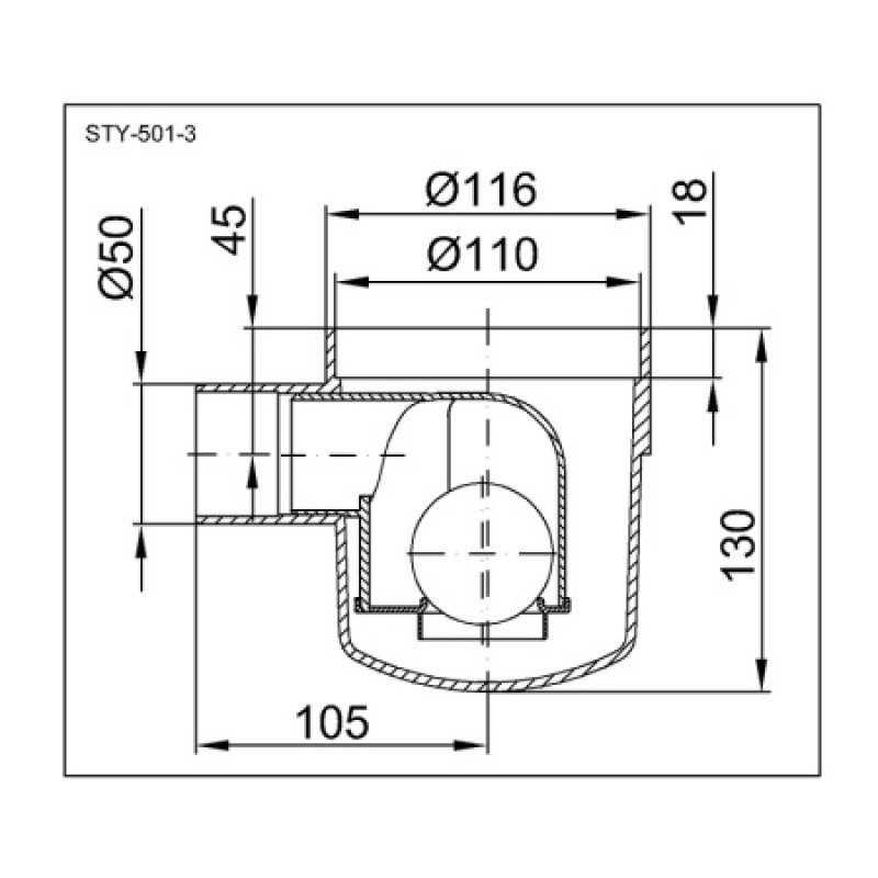 Корпус трапа Styron STY-501-3