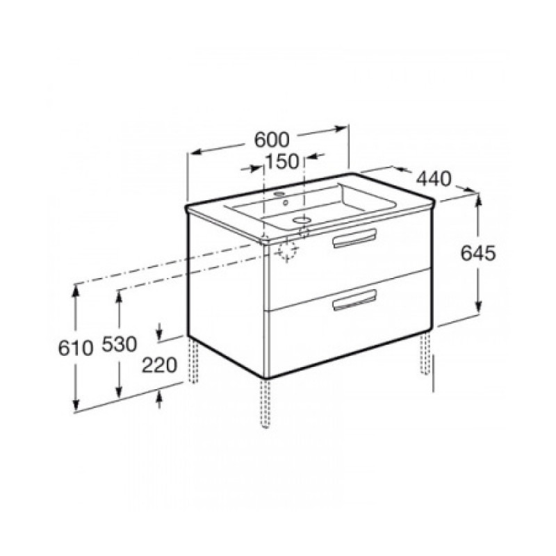 Комплект (тумба+раковина+сифон) ROCA The Gap 60x64.5x44см A855997153