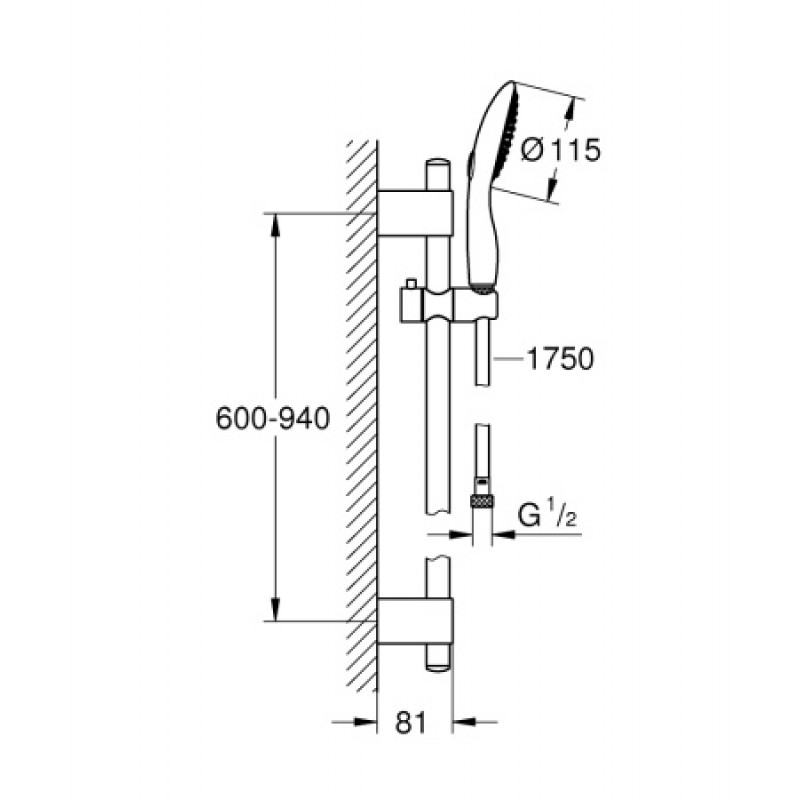 Душовий гарнітур Grohe Power&Soul 115 27759000
