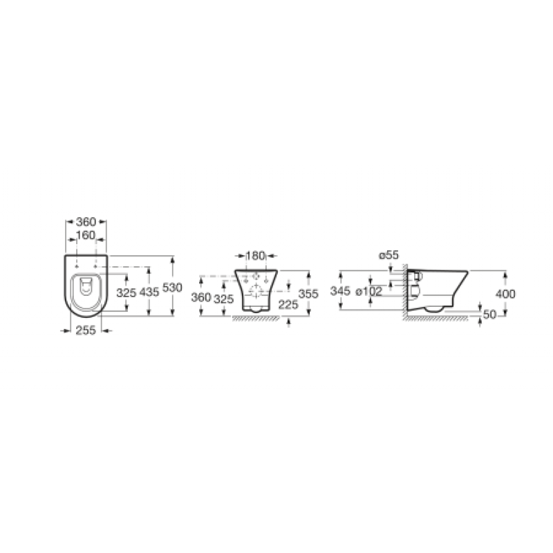 Унітаз підвісний ROCA Nexo Rimless + кришка A34H64L000
