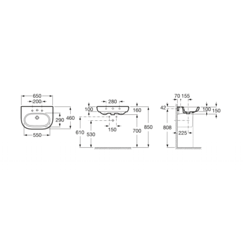 Раковина Roca Meridian 650x460 мм A327241000