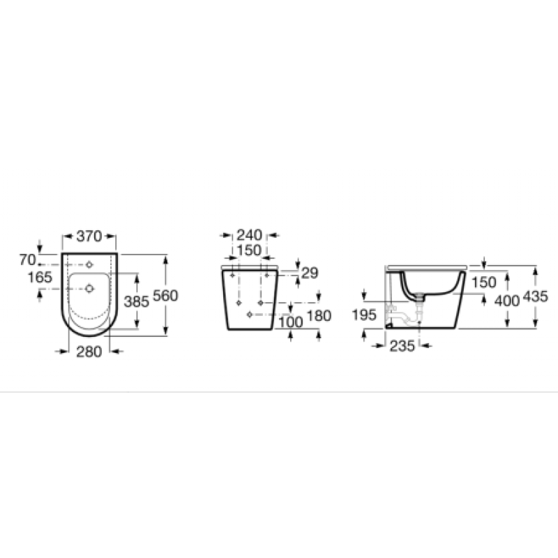 Биде напольное Roca Inspira Round A357527000