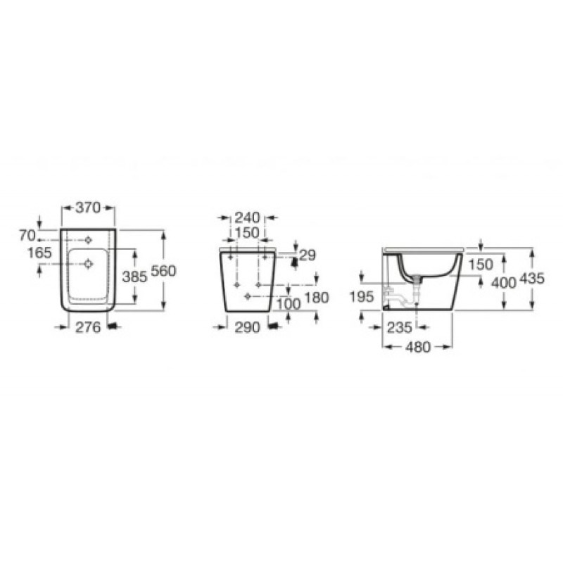 Биде напольное Roca Inspira Square A357537000