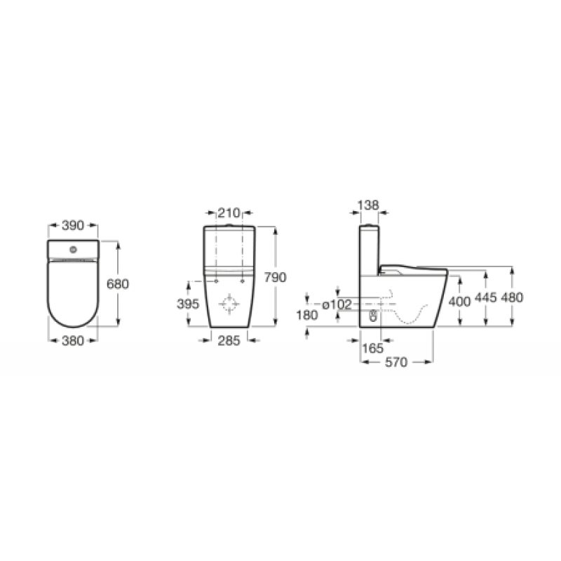 Унитаз напольный с функцией биде Roca Inspira In-Wash Rimless A803061001