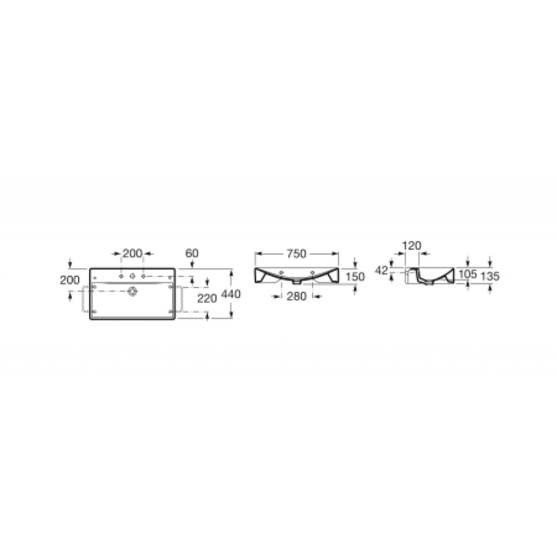 Раковина Roca Diverta 750x440 мм A327110000