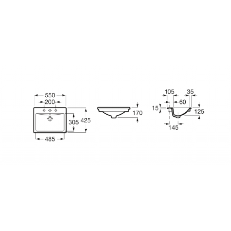 Раковина Roca Diverta 550х425 мм A327116000