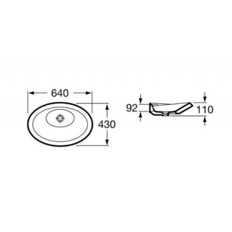 Раковина Roca Urbi 6 640х430 мм A32722B000