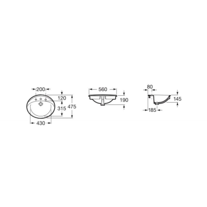 Раковина Roca Aloa 560х475 мм A327865000