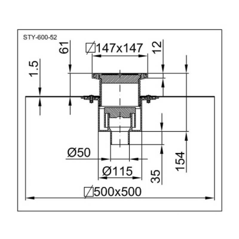 Трап вертикальний Styron STY-600-52