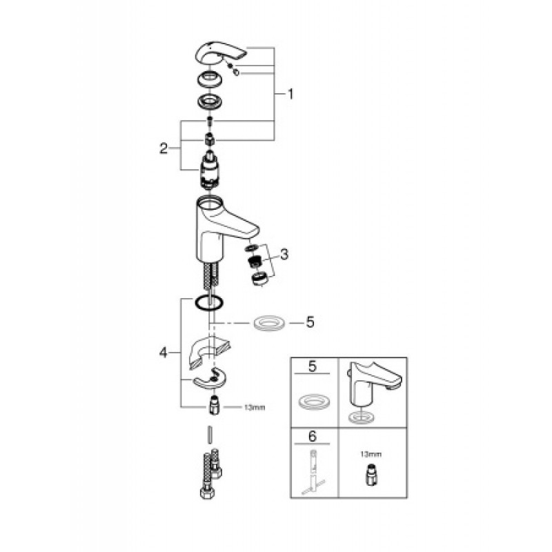 Змішувач для раковини Grohe BauCurve 32848000