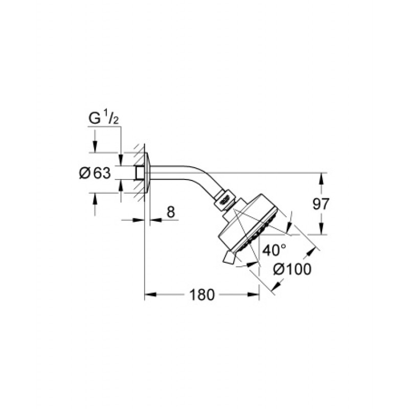 Верхний душ Grohe New Tempesta Cosmopolitan 100 26090001