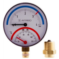 Термоманометр AFRISO ТМ80 0-4 бар 20-120С радиальный 63337