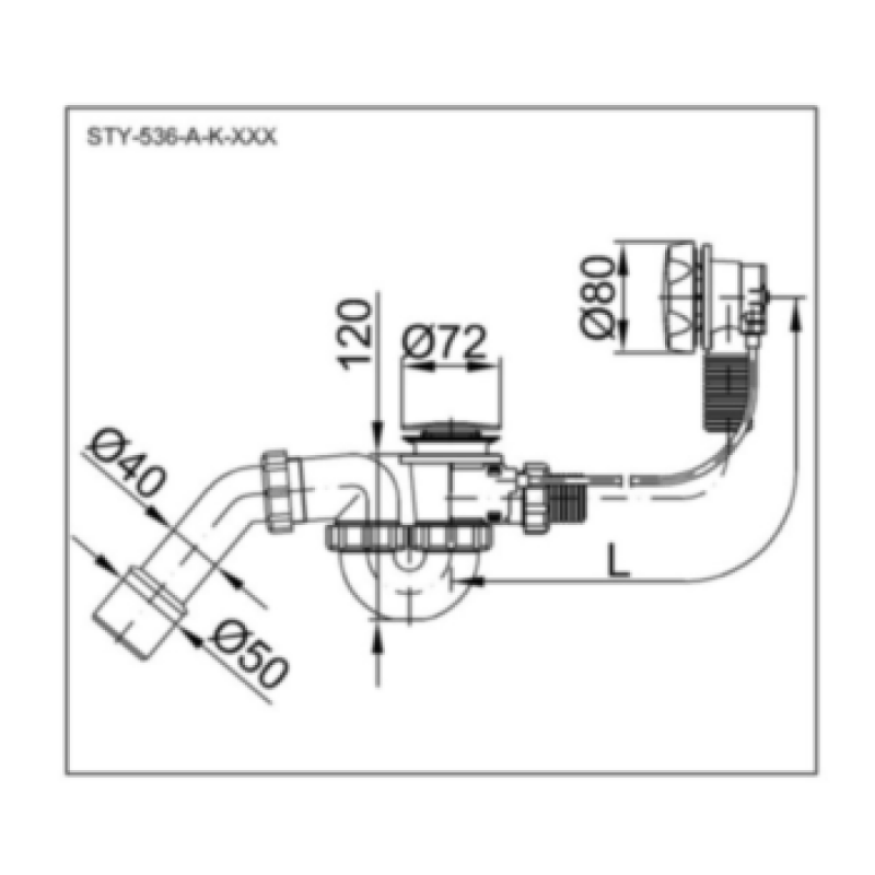 Сифон для ванны автомат Styron STY-536-A-K