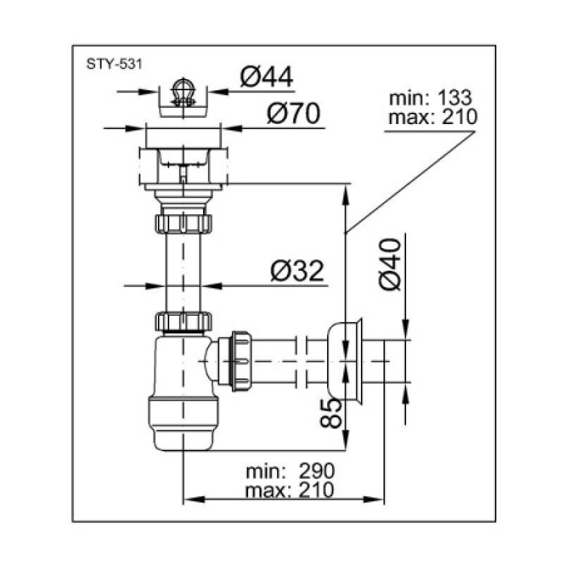 Сифон для умывальника Sryron STY-531