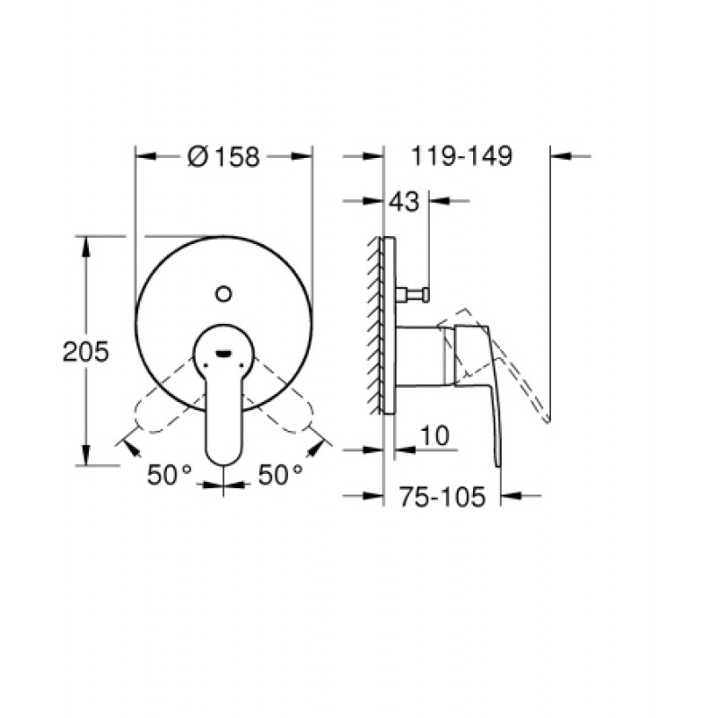 Смеситель скрытого монтажа Grohe Eurostyle Cosmopolitan 24052002