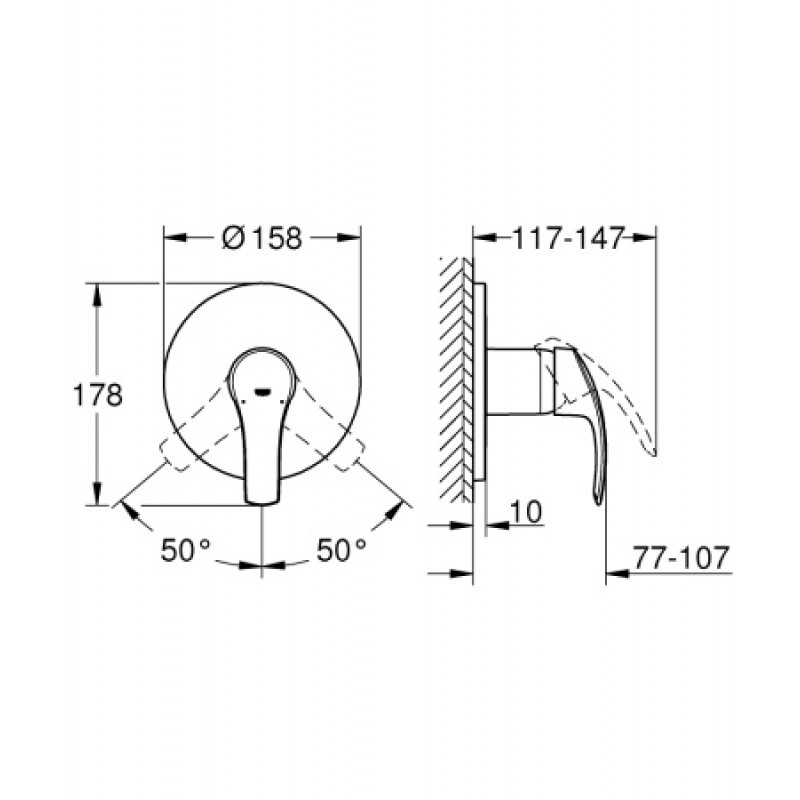 Змішувач прихованого монтажу Grohe Eurosmart New 24042002