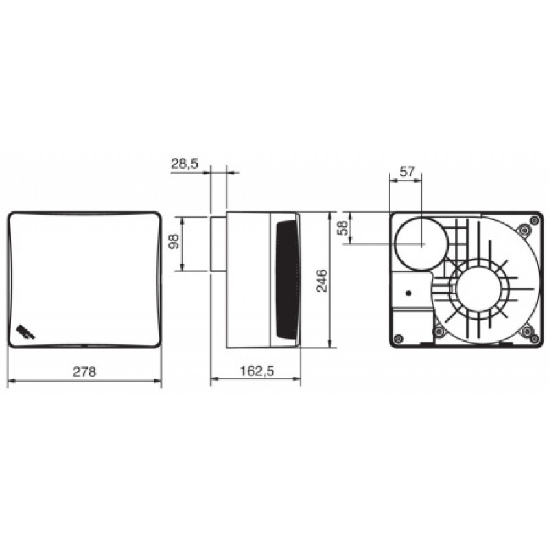 Вентилятор Soler&Palau EBB-250 DV DESIGN (230V 50) з двошвидкісним двигуном 5211993700