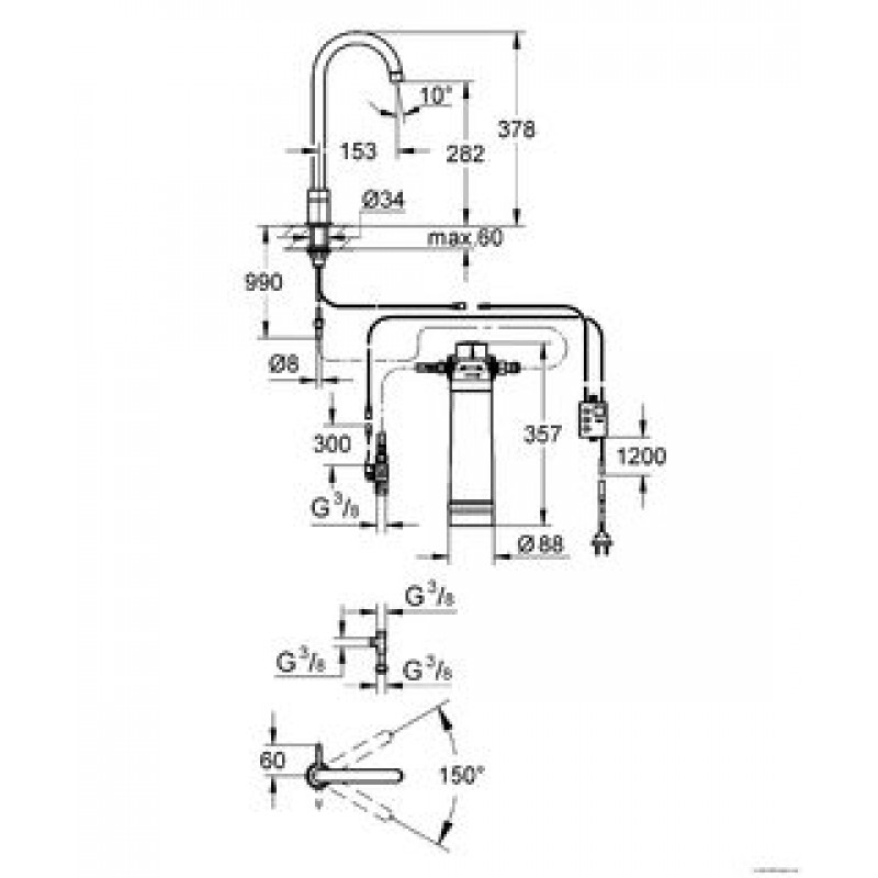 Смеситель для кухни с фильтром Grohe Blue Minta Mono 31301001