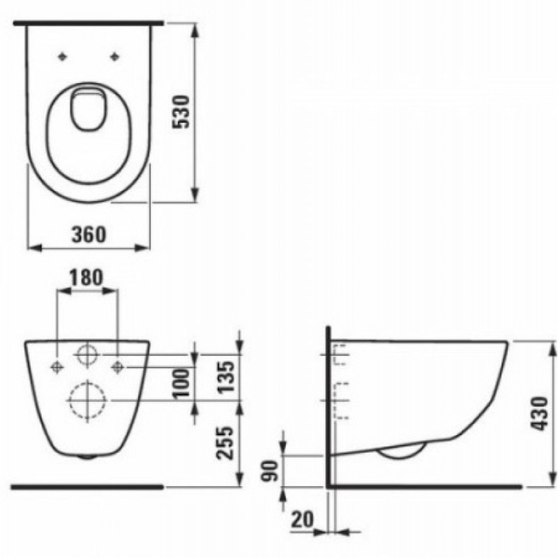 Биде подвесное Laufen Pro H8309520003021
