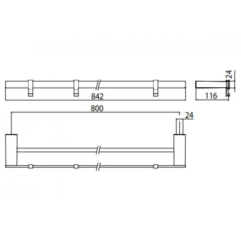 Утримувач рушника EMCO Loft 800 мм 056100180