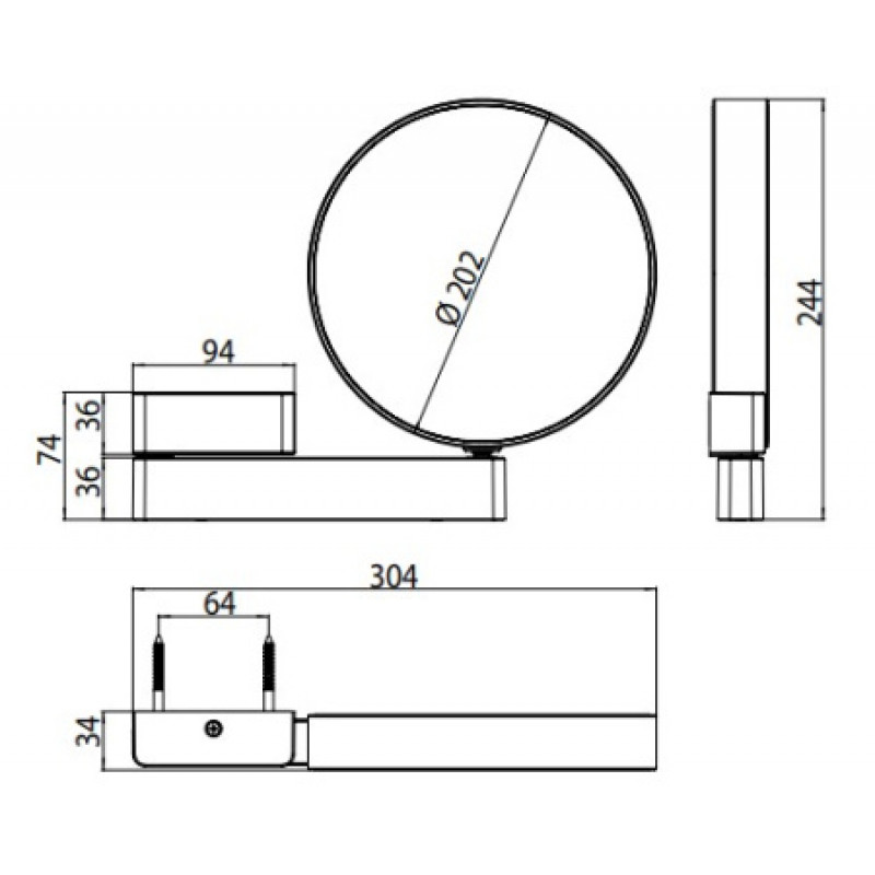 Дзеркало косметичне EMCO 202 мм 109500117