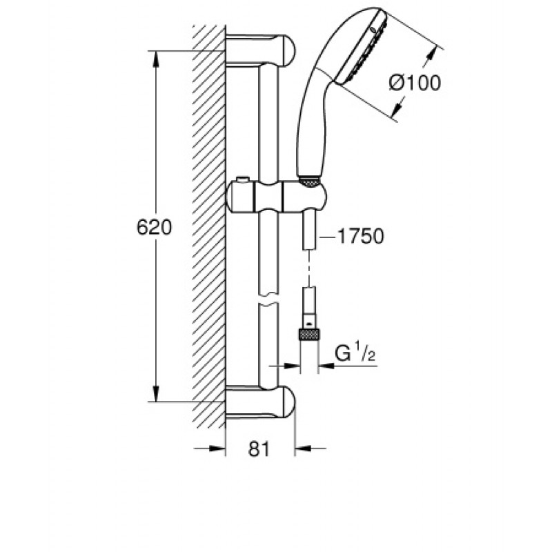 Душевой гарнитур Grohe Tempesta 100 27598001