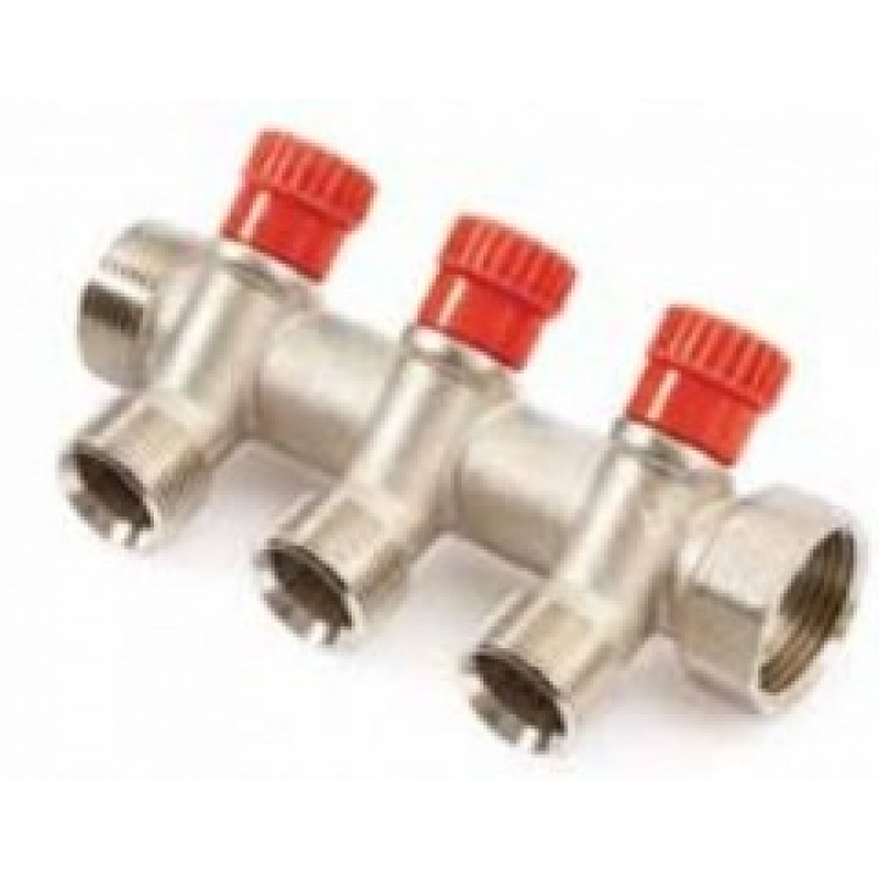 Коллектор GF 1"х3/4" Евроконус 4 выхода синий 6300E7N1005B4A