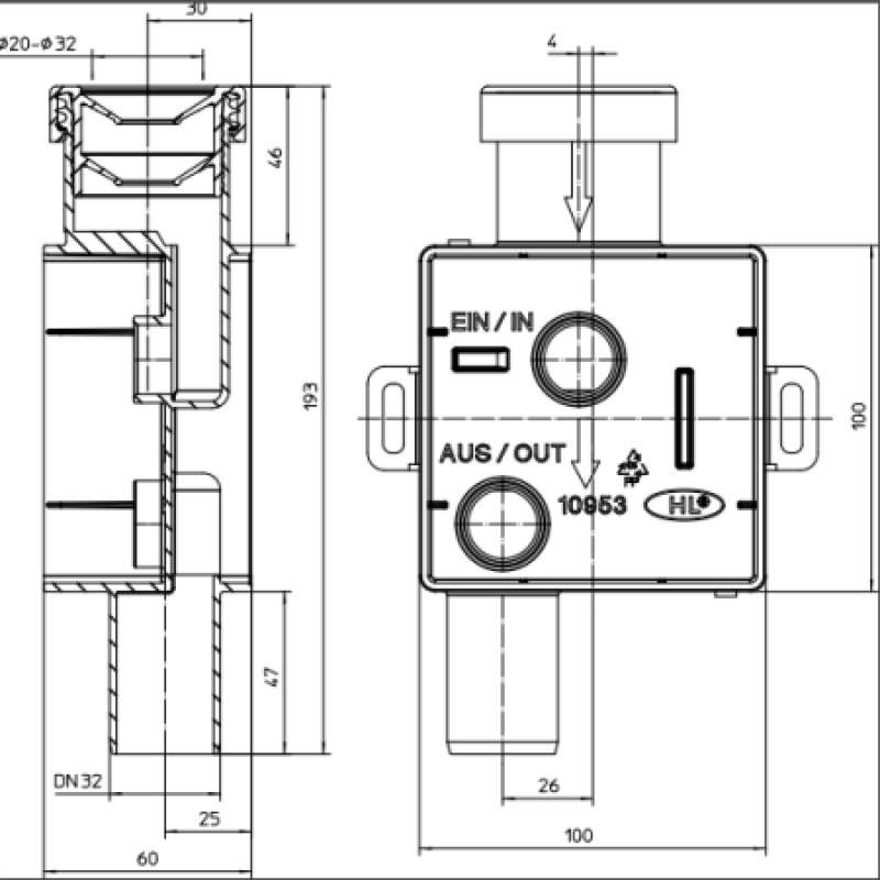 Корпус сифона для конденсата HL 138K