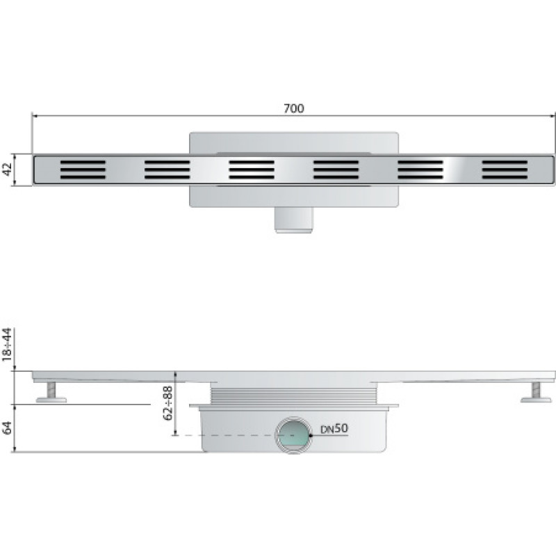 Канал OMP Miniflow I с решеткой Grated 963.108.8