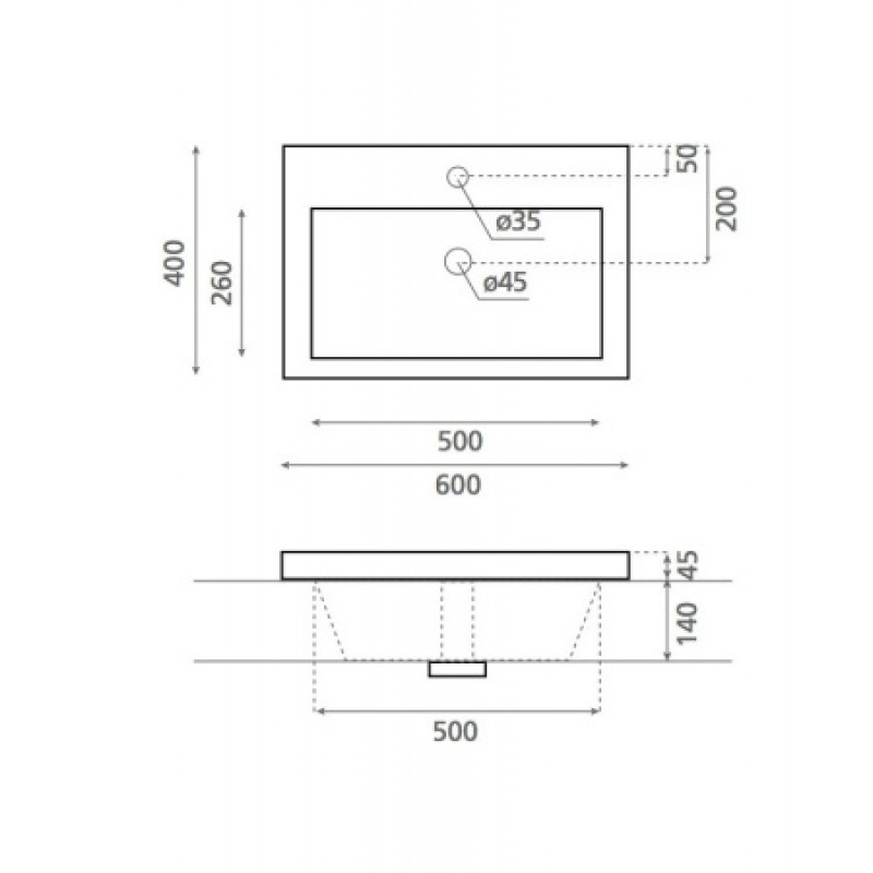 Раковина Bathco COLLOTO 600х400х45 мм 0513/60