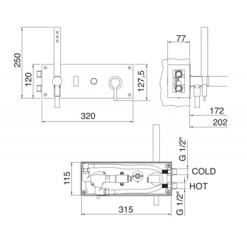 Смеситель скрытого монтажа Rubinetterie 3M TIME IT5105CCT3ZZ