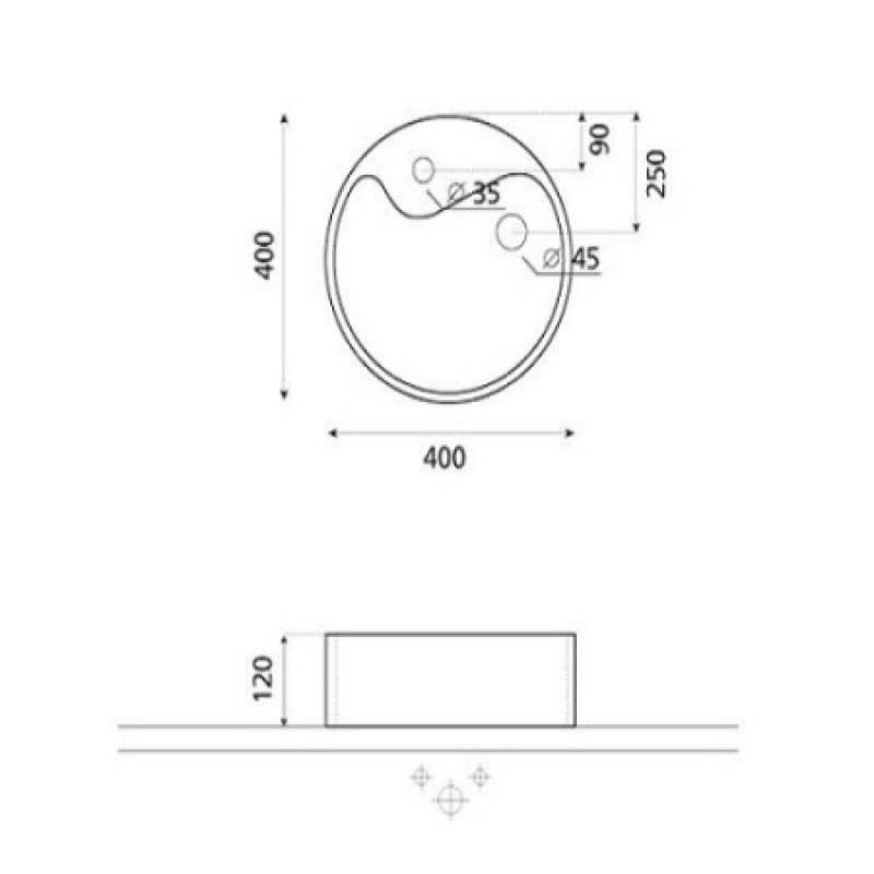 Раковина Bathco YIN YANG 400x120 мм 0040B