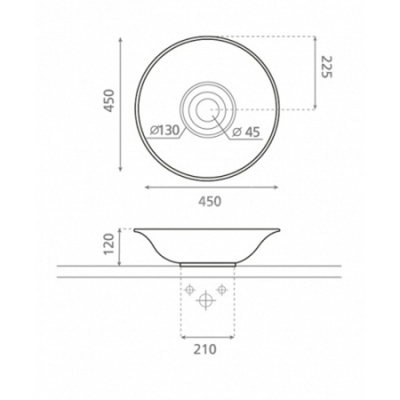 Раковина Bathco Cuenca 450x120 мм 4033