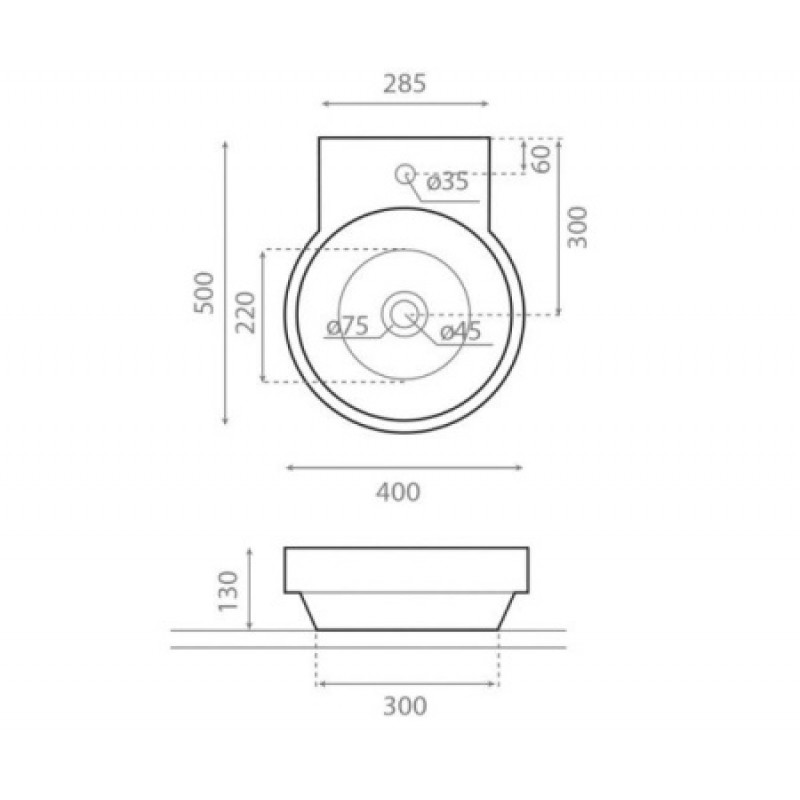 Раковина Bathco MARSELLA 400x500х125 мм 4036